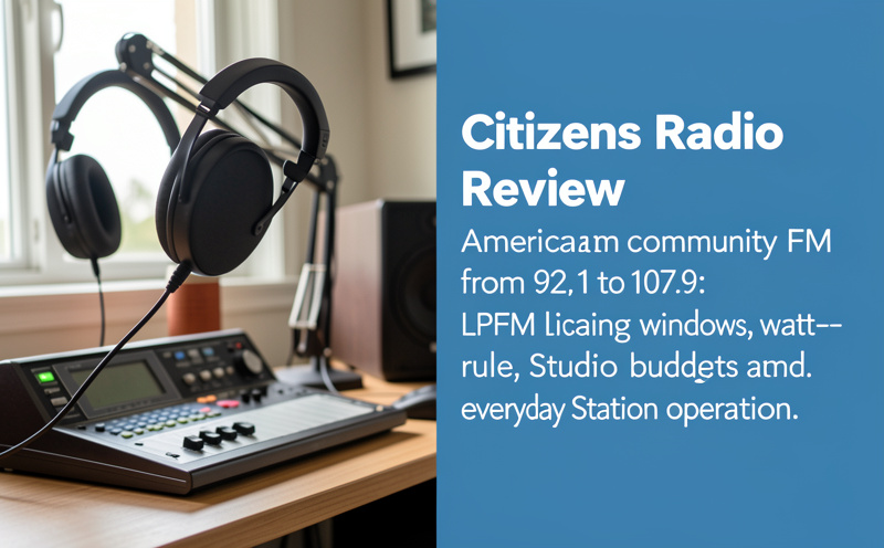 Low-power community radioCitizens Radio Review covers American community FM from 92.1 to 107.9: LPFM licensing windows, the hundred-watt rule, studio budgets and everyday station operation.